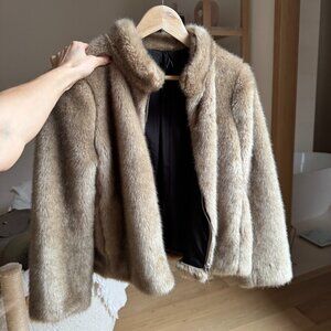 Faux Fur Vintage Coat Size Small
